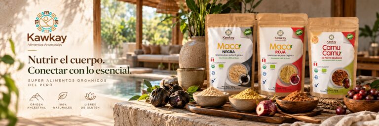 Productos Kawkay: maca negra, maca roja y camu camu