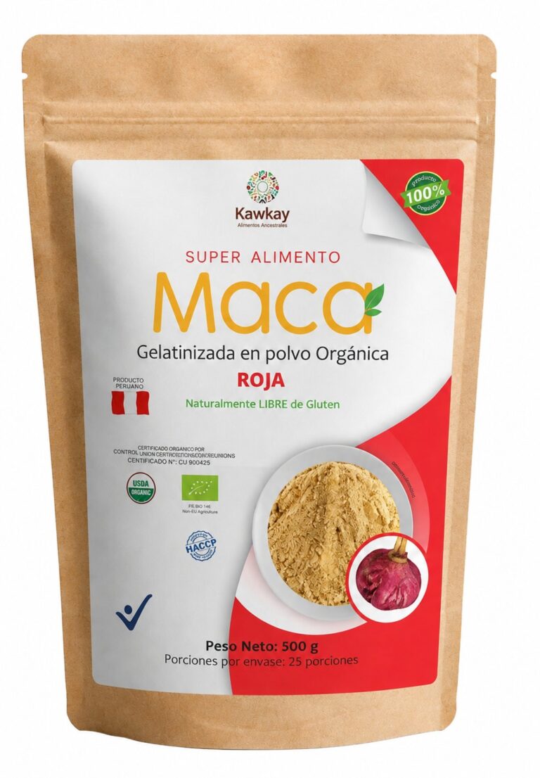 Maca roja gelatinizada orgánica Kawkay 500 g